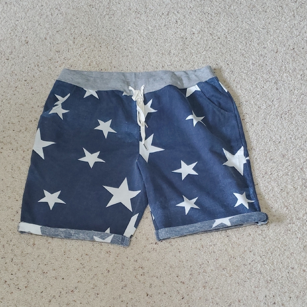 Men's Star Patterned Blue Shorts